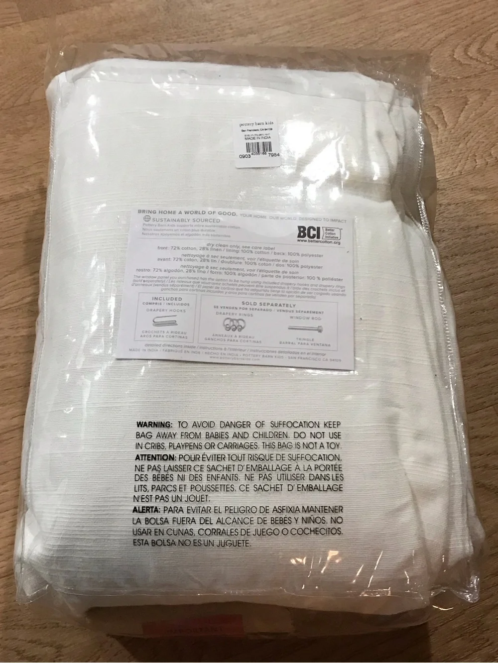 Pottery Barn Kids Evelyn Linen Cotton Blackout Curtain Ivory  44 X 96 Set Of 2